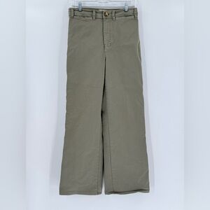 Marine Layer Bridget Wide Leg Khaki Pants Olive 12
